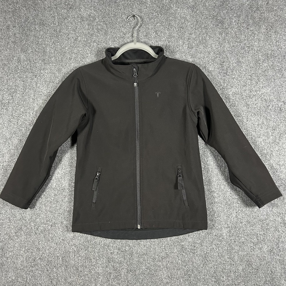 Tesla Full Zip Softshell Black Jacket Kids Size 10 #3590